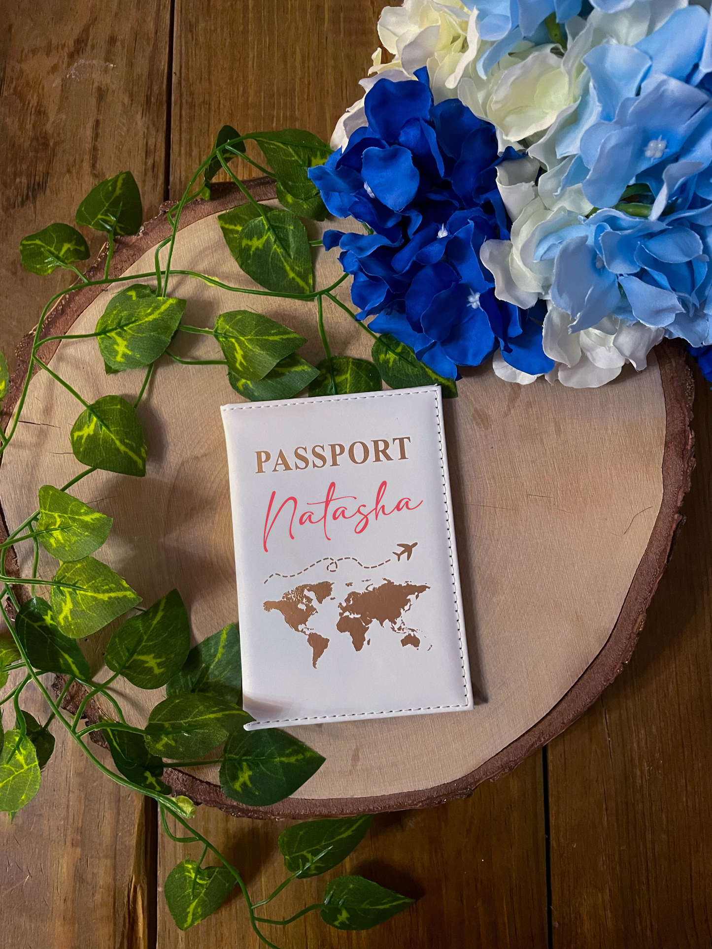 Pochettes de passeport personnalisées en similicuir avec prénom
