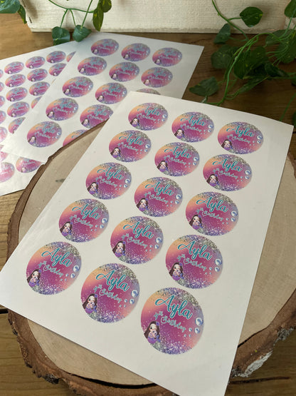 Lot de 15 Stickers personnalisées rond