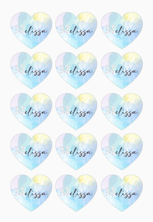 Lot de 15 Stickers personnalisées coeur